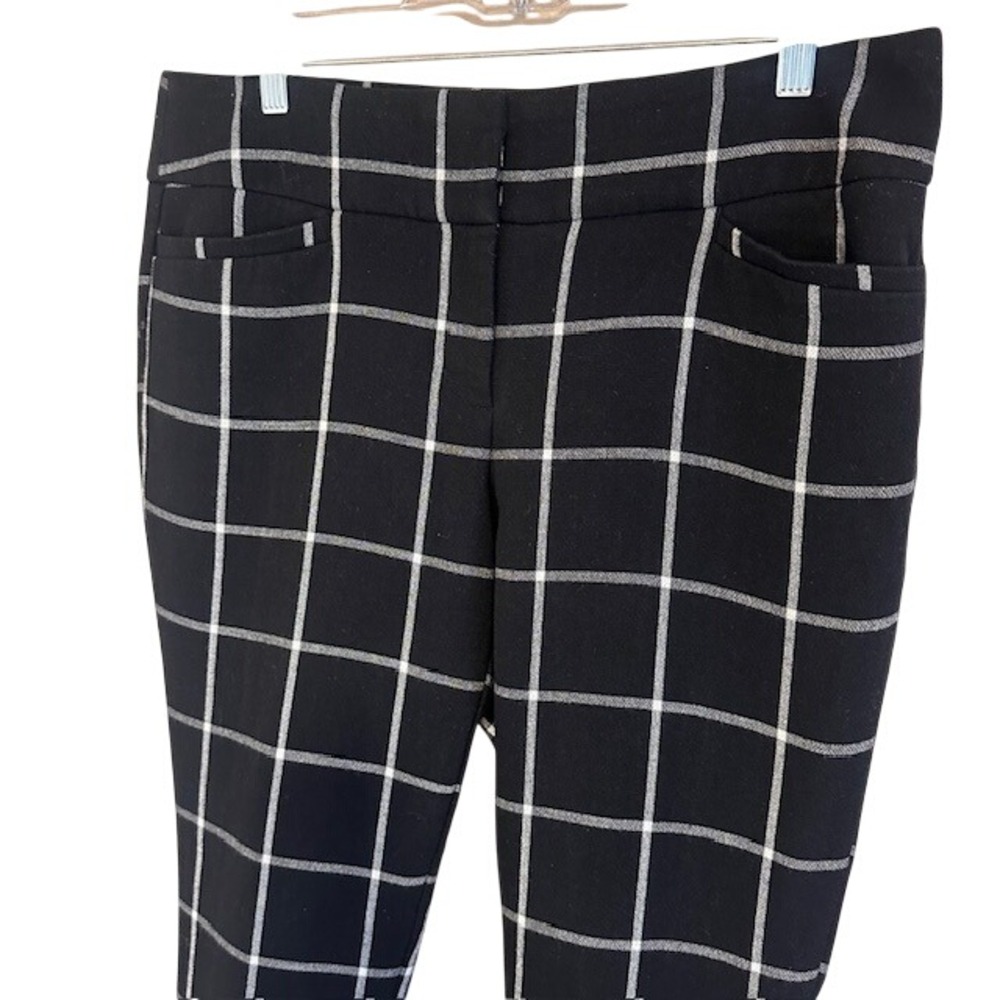 Ann Taylor LOFT Women's Black White‎ Plaid Marisa Skinny Dress Pants 10 Career